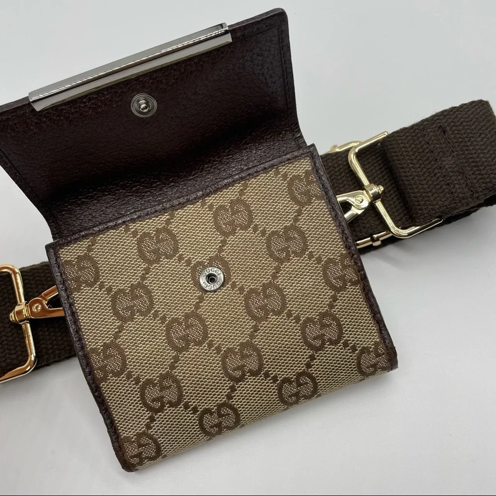 Gucci Brown Monogram Crossbody Belt Bag
